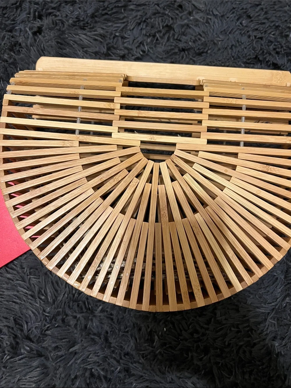 Miuco Bamboo Half-Moon Handheld Clutch - Natural Bamboo